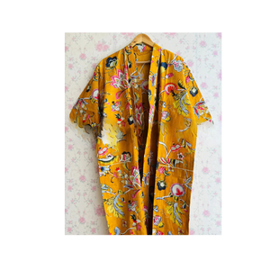 Kimono de algodón, bata larga estampada, ropa Unisex, regalo para él, bata, ropa de playa para mujer - Product Image 3