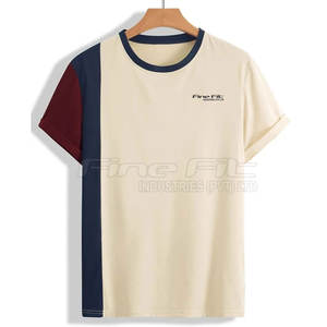 Camiseta de manga corta de algodón 100% para hombre, diseño de patrón sólido de color personalizado para ropa de verano - Product Image 1