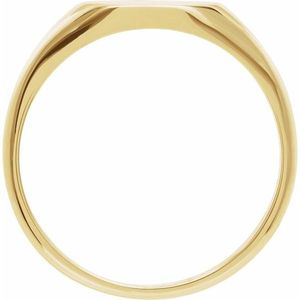 Stuller 14K Yellow Gold Rose Gold Plated Round Signet <b>Ring</b> Fashionable Inlay Princess Cut Diamond Trendy Eternity Style Gift - Product Image 2