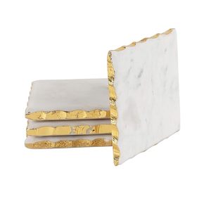 Best Sale American Design Free Stone Coasters Gold Border <b>Low</b> Price Coasters Restaurant Home Hotel Use Kitchen <b>Table</b> Mat Pad - Product Image 5