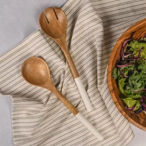 Nouveauté 2026 : Serveur à salade manuel en bois fait main, écologique et compatible lave-vaisselle, idéal pour servir salades et fruits - Product Image 2
