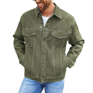 แจ็คเก็ตยีนส์ผู้ชายทรงเข้ารูปสำหรับฤดูหนาว คอตั้ง พร้อมโลโก้ด้านหน้า ซับในผ้าฝ้าย 100% ขายส่ง - Product Image 5