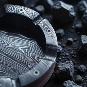 Cenicero de Acero de Damasco de Alta Calidad, Cenicero de Diseño Hecho a Mano, Accesorio de Metal Duradero para Fumar, para Oficina, Hogar y Salón - Product Image 3