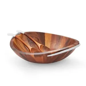 Bol de service en bois de haute qualité bol de service en bois fait à la main de qualité supérieure pour la maison hôtel dessus de table utilisation décorative - Product Image 4