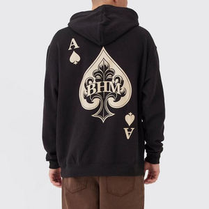 Vente en gros de service OEM sweats à capuche pour hommes nouveau design sweats à capuche basiques en coton mélangé léger couleur unie avec techniques brodées - Product Image 6