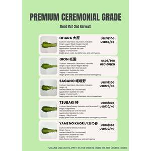 Té Verde Matcha Orgánico Premium de Grado Ceremonial en Polvo Mezclado con Propiedades Saludables para Adelgazar, Empaquetado en Caja a Granel, Procesado Orgánico - Product Image 1