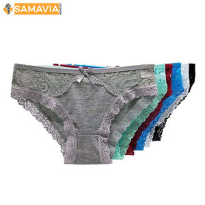 Samavia ชุดชั้นในผู้หญิง, ผ้าฝ้ายโมดูลระบายอากาศได้ดีเอวต่ำมีโบว์สำหรับผู้ใหญ่สวมใส่สบายความชื้นในชีวิตประจำวัน - Product Image 1