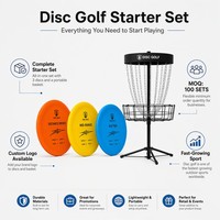 Kit de Démarrage de Disc Golf : 3 Disques (Driver, Midrange, Putter) en Plastique et Acier, Panier Portable, Sac de Transport – Idéal pour Débutants
