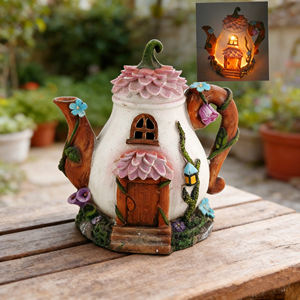 Théière en résine à énergie solaire, lumière de <span class=keywords><strong>jardin</strong></span>, éclairage décoratif de paysage pour cour, patio, cadeau unique pour les amis - Product Image 1