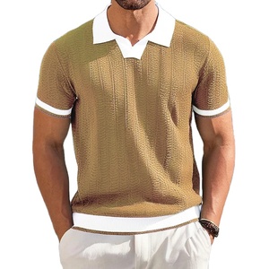 Polo de Punto Casual para Hombre 2025, Manga Corta, Cuello Camisero con Contraste de Color, para Primavera/Verano, Jersey Moderno - Product Image 6