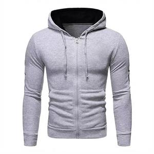 <b>Men</b> s Heather Grey Full Zip Up Hoodie Slim Fit Cotton <b>Fleece</b> Sweatshirt with <b>Black</b> Hood Lining - Product Image 1