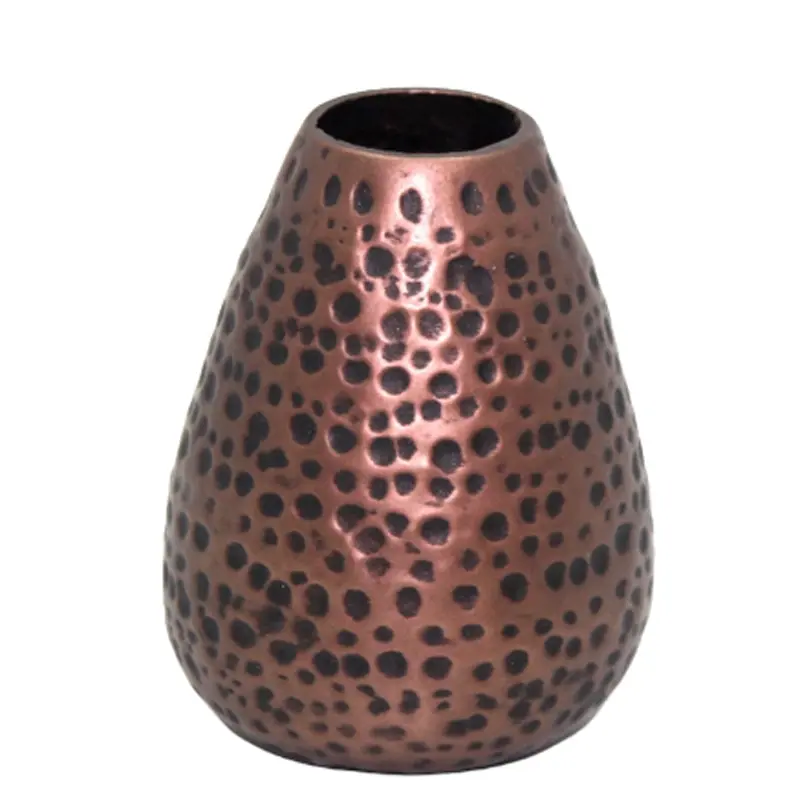 Vaso di fiori decorativo in alluminio fuso bronzo colore antico vaso in metallo stile classico per piano d'appoggio e decorazione domestica