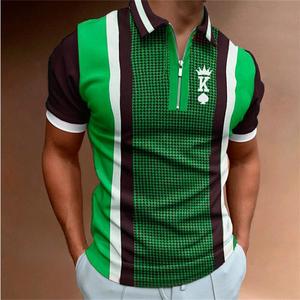 <b>Men's</b> Polyester Knitted <b>Short</b> Sleeve for Shirt Casual Anti-Wrinkle Pullover with Pocket Custom Printed - Product Image 6