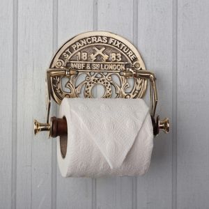 Porte-papier hygiénique mural en laiton jetable anti-dérapant durable classique pour décor de salle de bain élégant - Product Image 1