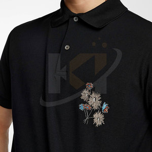 เสื้อโปโลผ้าฝ้ายโพลีเอสเตอร์ระบายอากาศได้ดีแขนสั้นลำลองเข้ารูปปักลายสำหรับผู้ชาย - Product Image 4