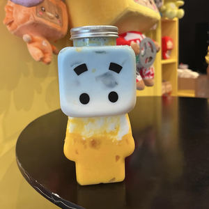 Vacío lindo creativo 500ml 16oz Robot forma jugo batido <span class=keywords><strong>botellas</strong></span> <span class=keywords><strong>con</strong></span> tapas de rosca de aluminio marioneta hombre hielo Boba tazas de té - Product Image 6