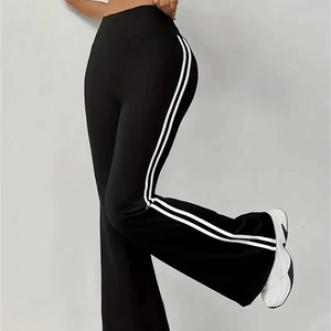 Pantalones acampanados informales ajustados para mujer, pantalones de cintura alta a la moda, pantalones de primavera 2025 para mujer, ropa elegante de calle - Product Image 1