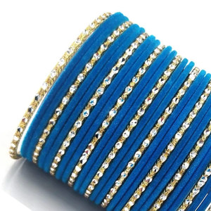 Prix usine pierre naturelle verre velours bracelets nouveau produit 100% haute qualité femmes velours Churiya ensembles - Product Image 5