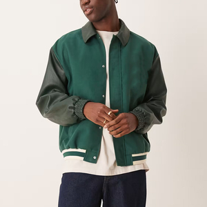 Chaqueta universitaria de nuevo diseño para hombre, chaqueta de béisbol personalizada de algodón pesado, chaqueta universitaria de calle de alta calidad para hombre - Product Image 4