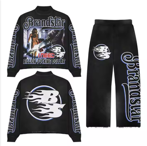 Venta al por mayor térmica 500 Gsm peso pesado pulóver sudaderas con capucha 100% algodón personalizado impreso diseño de gran tamaño para los hombres para el invierno - Product Image 6