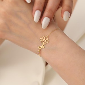 Bracelet en argent sterling 925 plaqué or 18 carats avec breloque personnalisée en pierre de naissance, bijou en pierre de naissance, cadeau de Noël pour elle - Product Image 2