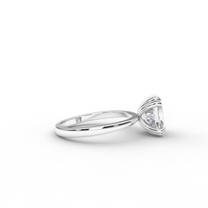 IGI Certified Oval Cut Lab Grown Diamond Solitaire Engagement & Wedding <b>Ring</b> in Solid 925 Sterling Silver - Product Image 3