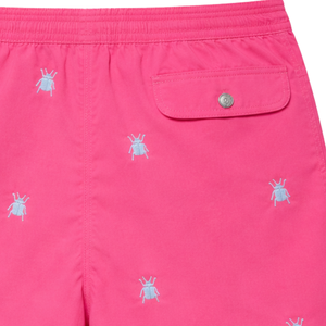 Men Pink Swim <b>Shorts</b> Quick Dry Beach Trunks Elastic Waist Drawstring Lightweight Summer <b>Swimming</b> <b>Shorts</b> - Product Image 4
