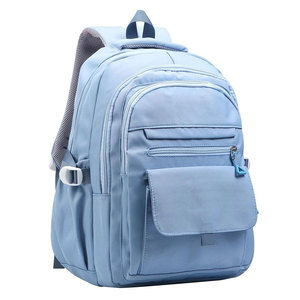 Sac à dos scolaire décontracté de style moderne, imperméable, avec fermeture éclair, coutures durables, grande capacité, ceinture à coussin d'air pour livres et ordinateur portable - Product Image 1