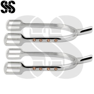 Ensemble de 4 éperons équestres professionnels en acier inoxydable durable - Amélioration de la réactivité du cheval, contrôle du cavalier, options personnalisables - Product Image 2