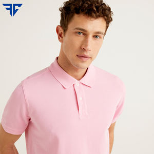 เสื้อโปโลแขนสั้นวินเทจสำหรับผู้ชายเสื้อยืดโพลีเอสเตอร์ถักสีพื้นพิมพ์ลายโลโก้ - Product Image 3