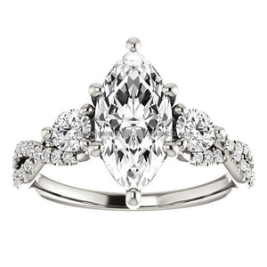 <b>Infinity</b> Shank Moissanite Round Cut Diamond Wedding Intertwining Split Twisted Shank Ring for Women - Product Image 6