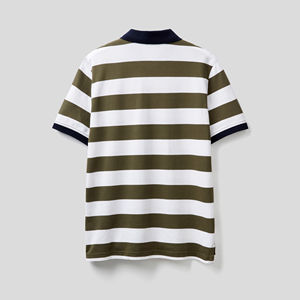 Vente à chaud Polo pour homme à manches courtes et rayures OEM Logo personnalisé T-shirt polo de haute qualité de couleur bleue pour les vêtements de travail - Product Image 2