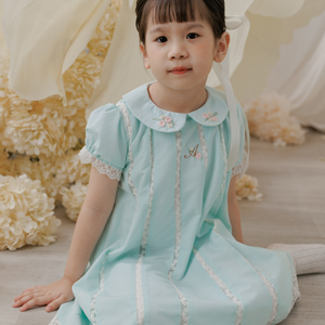 Vente en gros Kate coton bébé fille robe connecter dentelle multicolore enfant vêtements pour enfants broderie à la main genou longueur ODM - Hanie - Product Image 1