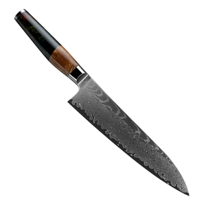Vente en gros de coutellerie OEM ODM personnalisée Couteau de cuisine professionnel japonais en acier Damas avec manche en bois et résine - Product Image 1
