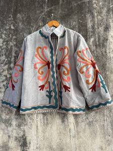 เสื้อแจ็คเก็ตปักลายซูซานีกำมะหยี่สำหรับผู้หญิง – เสื้อคลุมลายดอกไม้สไตล์วินเทจแบบชาติพันธุ์ - Product Image 3