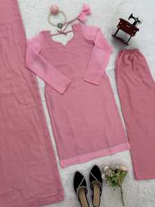 ชุดสัลวาร์ คามีซ แฟร์ชี 3 ชิ้น ดีไซน์ทันสมัยสำหรับผู้หญิง ยี่ห้อ New ZAIN EXPORTS เหมาะสำหรับงานปาร์ตี้ทุกฤดู ผลิตจากผ้าไหมเครป ตกแต่งด้วยงานฝีมือ - Product Image 4