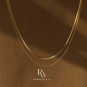 Collana Geometrica a Spina di Pesce da 2mm, Antiossidante, Impermeabile, Placcata Oro, Doppia Catena Sottile, Regalo - Product Image 4