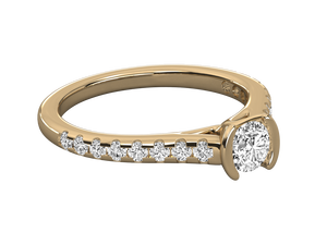 Bague pour femme plaquée or 14 carats, design classique, bague de fiançailles, 1,3 carats, clarté VS, diamant de taille brillant cultivé en laboratoire, certifié IGI - Product Image 3