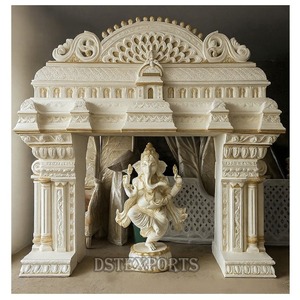 Décoration de porte d'entrée royale Ganesha sculptée en bois personnalisé extérieur grande Statue dorée événements de mariage hindou du sud de l'Inde Royaume-Uni - Product Image 4