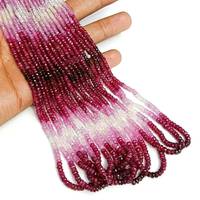 Perles de pierres précieuses rondes facettées en rubis du Mozambique, teintées, 2,5-3,5 mm, pierres de rubis naturelles pour la fabrication de bijoux par un fournisseur en gros