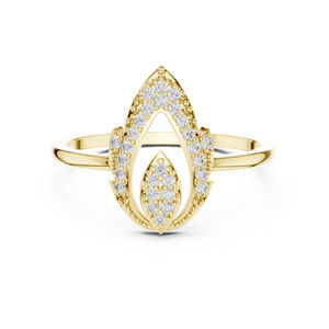 แหวนหมั้นเพชรทรงกลมทองคำ 14K สีเหลืองสำหรับผู้หญิง |   ของขวัญแต่งงานรับรองโดย IGI ดีไซน์ทันสมัย - Product Image 1