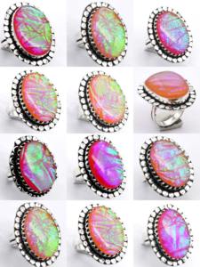 Chandak diseño 925 plata esterlina Vintage bisel ajuste anillo triplete ópalo amatista piedras preciosas corte ovalado diamantes para fiesta - Product Image 2