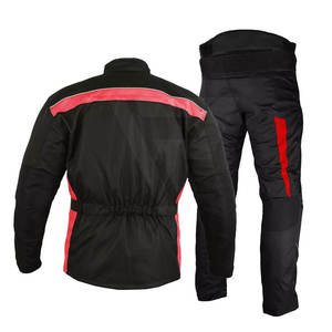 Custom Cordura Two Piece Motorbike Racing <b>Suit</b> <b>Men</b> <b>Red</b> Black Waterproof Protective Motorcycle Riding Gear OEM Wholesale Pakistan - Product Image 2
