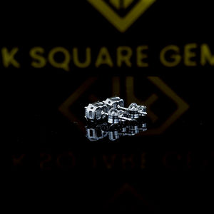 Halo <b>Emerald</b> Cut Moissanite Earrings, <b>Emerald</b> <b>Stud</b> Earrings, Push Back Earrings, Wedding Earrings for Women, 10k White Gold - Product Image 2