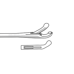 Forceps courbés à droite de 4 mm, manuel |   Mâchoires bombées rondes de 2 mm et 4 mm |   Instrument chirurgical tubulaire conique de 9 pouces - Product Image 2