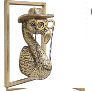 Artistic <b>light</b>-toned horse head <b>wall</b> sculpture with detailed ivory antlers. Available at wholesale prices for gallery. - Product Image 4