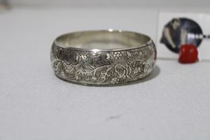<b>Silver</b> Color Brass <b>Bangle</b> for Women New Fashion Floral Design Traditional <b>Bracelets</b> & <b>Bangles</b> - Product Image 2