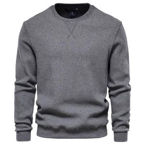 Sweat-shirts décontractés pour hommes en coton mélangé à manches longues, vêtements de sport thermiques pour l'hiver, hauts basiques unis - Product Image 1