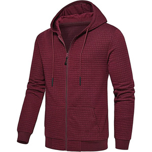 Sudadera con capucha para hombre con cremallera completa de proveedor al por mayor, Sudadera ligera de algodón bordada con estampado personalizado de mezcla de algodón básico, sudaderas con capucha para hombre - Product Image 1