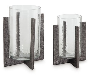 Portavelas Geométricos Modernos con Diseño de Huracán, Base Gris Texturizada, Decoración Industrial, Aspecto Tejido, Peso Pesado, para Navidad y Pascua - Product Image 5